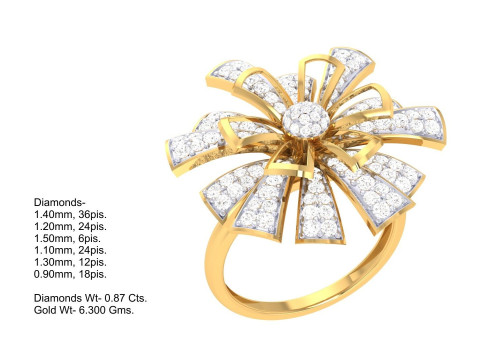Printable 3D jewelry model of Lady diamond ring Model 3D