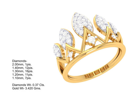 Printable 3D jewelry model of Lady diamond ring 3D Модель