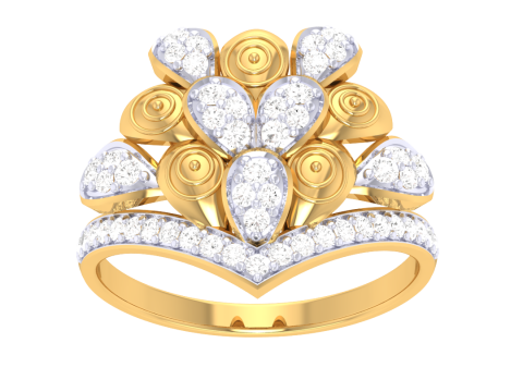 Printable 3D jewelry model of Lady diamond ring 3D मॉडल