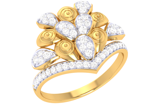 Printable 3D jewelry model of Lady diamond ring Model 3D