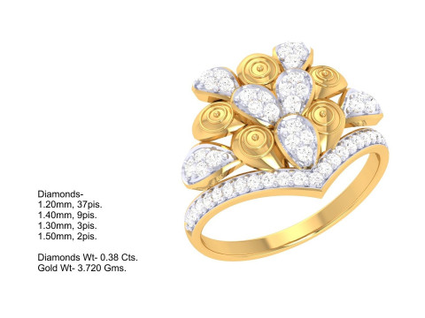 Printable 3D jewelry model of Lady diamond ring Model 3D