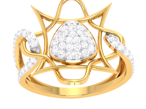 Printable 3D jewelry model of Lady diamond ring 3D मॉडल