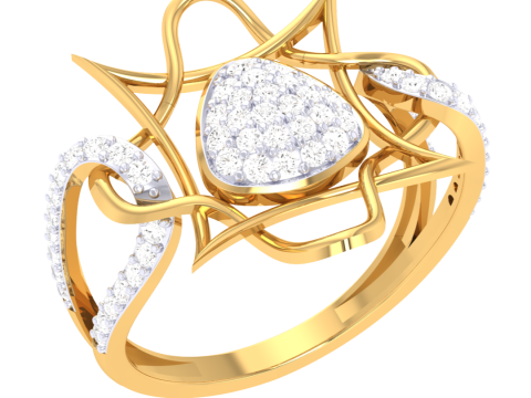 Printable 3D jewelry model of Lady diamond ring Modelo 3D