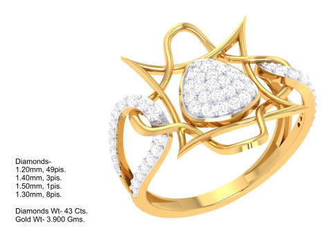 Printable 3D jewelry model of Lady diamond ring Modelo 3D