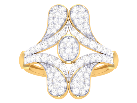 Printable 3D jewelry model of Lady diamond ring Modelo 3D