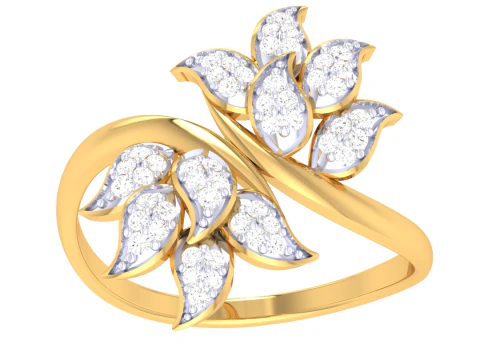 3D-модель ювелирного кольца Lady с бриллиантом для печати 3D Модель