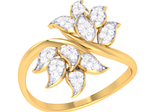 Printable 3D jewelry model of Lady diamond ring 3D Model