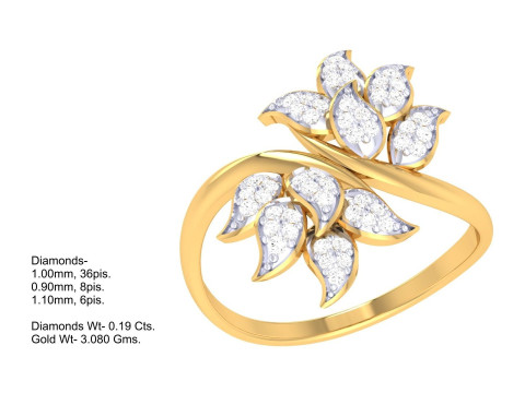 Printable 3D jewelry model of Lady diamond ring 3D Model