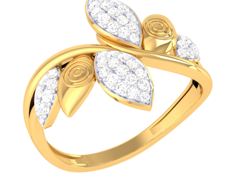 Printable 3D jewelry model of Lady diamond ring 3D Model