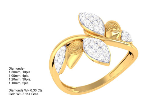 Printable 3D jewelry model of Lady diamond ring 3D Model
