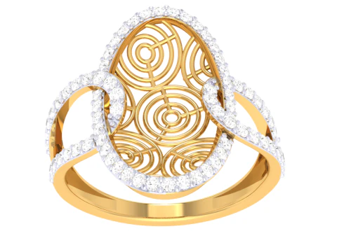 Afdrukbaar 3D-sieradenmodel van Lady diamanten ring 3D Model