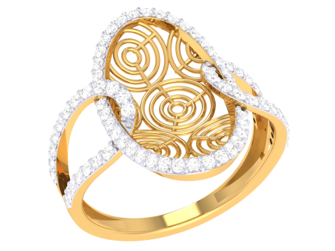 Printable 3D jewelry model of Lady diamond ring 3D Modell