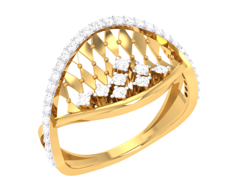 Printable 3D jewelry model of Lady diamond ring Model 3D