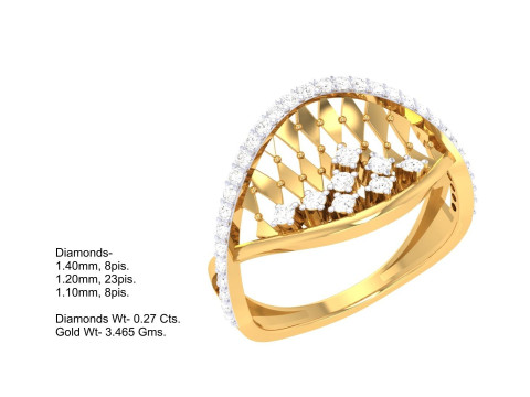 Printable 3D jewelry model of Lady diamond ring Model 3D