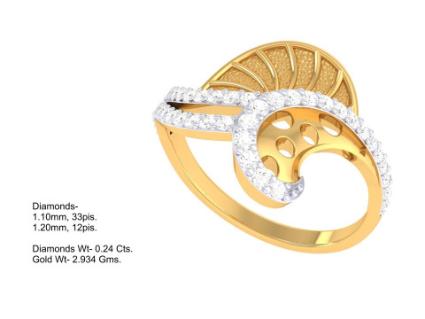 Printable 3D jewelry model of Lady diamond ring 3D मॉडल