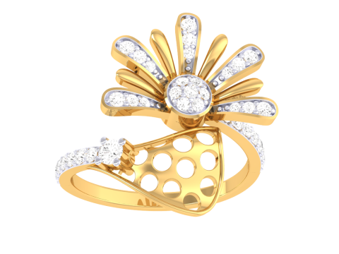 Printable 3D jewelry model of Lady diamond ring Model 3D