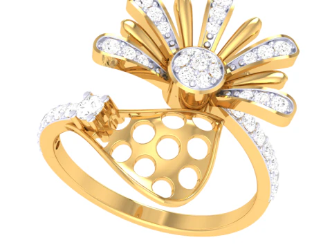 Printable 3D jewelry model of Lady diamond ring 3D Model
