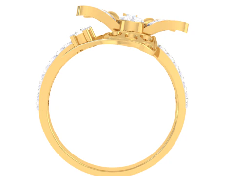 Printable 3D jewelry model of Lady diamond ring 3D Model