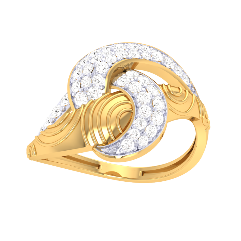 Printable 3D jewelry model of Lady diamond ring 3D मॉडल .c4d .max .obj .3ds .fbx .stl .blend