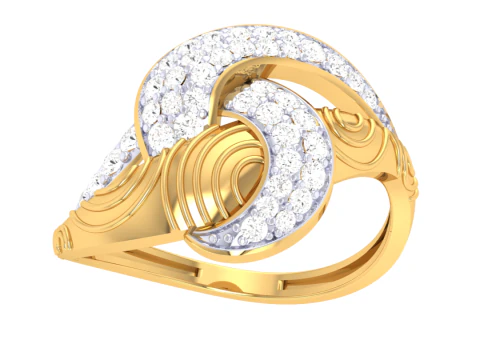 Modello di gioiello stampabile in 3D dell'anello con diamante Lady Modello 3D