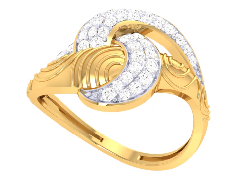 Printable 3D jewelry model of Lady diamond ring 3D Model