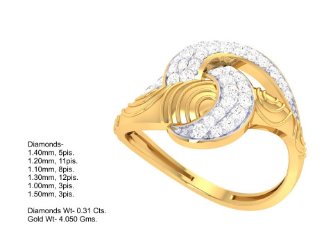 Printable 3D jewelry model of Lady diamond ring 3D मॉडल