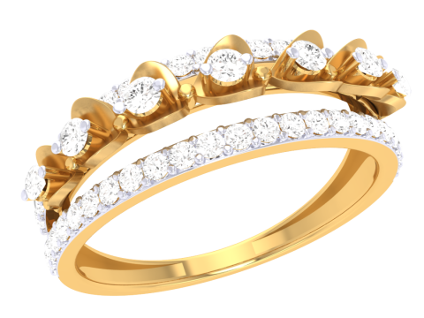 Printable 3D jewelry model of Lady diamond ring 3D Model