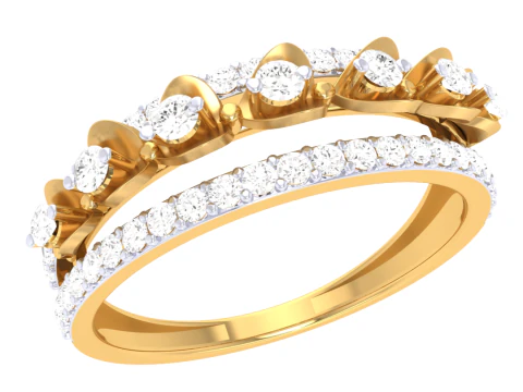 Printable 3D jewelry model of Lady diamond ring 3D Model