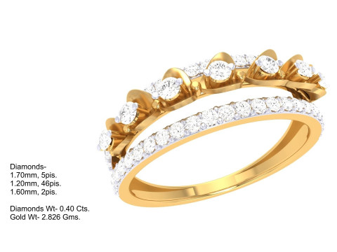 Printable 3D jewelry model of Lady diamond ring 3D Model