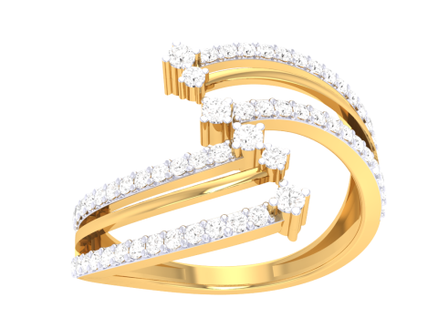 Printable 3D jewelry model of Lady diamond ring Modello 3D