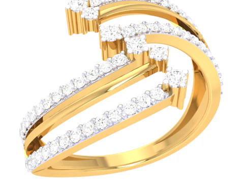 Printable 3D jewelry model of Lady diamond ring 3D Model