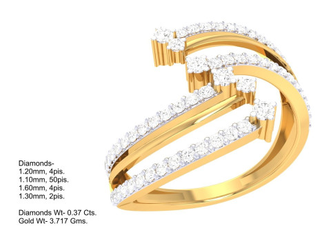 Printable 3D jewelry model of Lady diamond ring Modello 3D