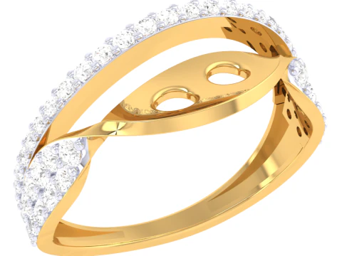 Printable 3D jewelry model of Lady diamond ring 3D Model