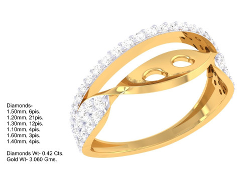 Printable 3D jewelry model of Lady diamond ring 3Dモデル