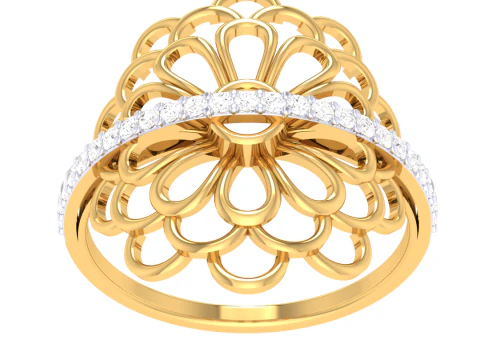 Printable 3D jewelry model of Lady diamond ring 3D Model
