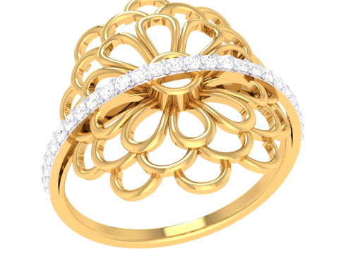 Printable 3D jewelry model of Lady diamond ring Modelo 3D
