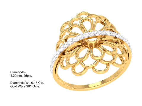 Printable 3D jewelry model of Lady diamond ring Modelo 3D