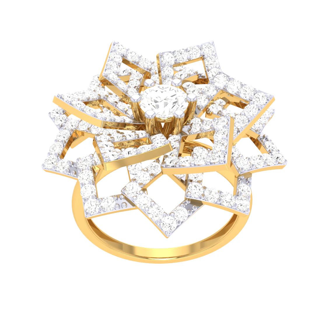 Printable 3D jewelry model of Lady diamond ring 3D Model .c4d .max .obj .3ds .fbx .stl .blend 
