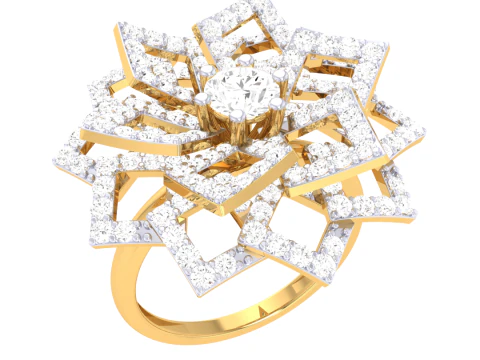 Printable 3D jewelry model of Lady diamond ring 3D Model