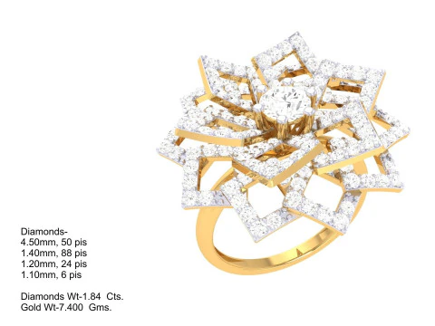 Printable 3D jewelry model of Lady diamond ring 3D Model