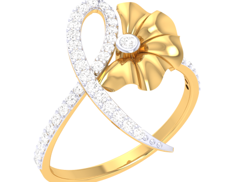 Printable 3D jewelry model of Lady diamond ring Model 3D