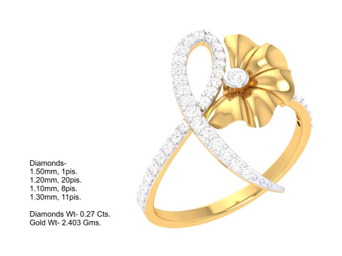 Printable 3D jewelry model of Lady diamond ring Model 3D