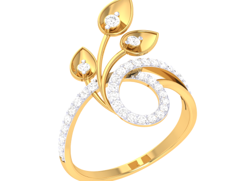 Printable 3D jewelry model of Lady diamond ring 3D 模型