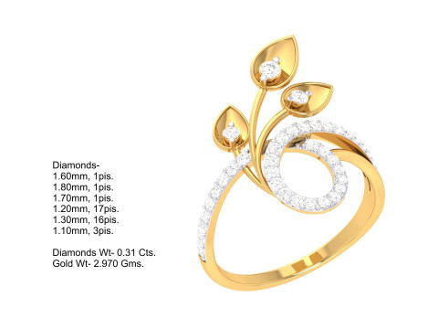 Printable 3D jewelry model of Lady diamond ring 3D 模型