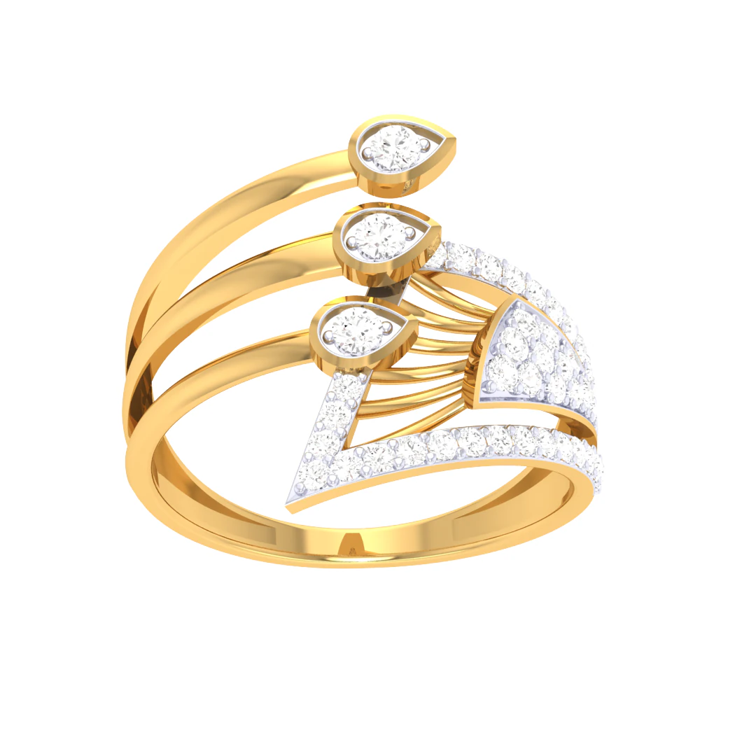 Printable 3D jewelry model of Lady diamond ring 3D Model .c4d .max .obj .3ds .fbx .stl .blend 