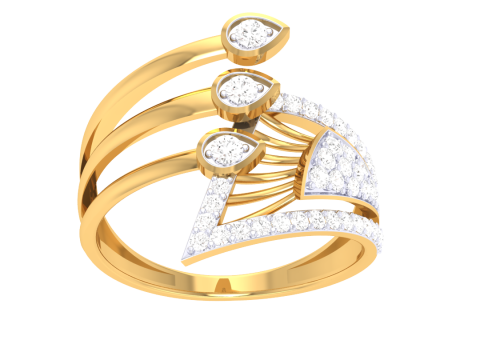 Printable 3D jewelry model of Lady diamond ring Model 3D