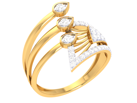 Printable 3D jewelry model of Lady diamond ring Modèle 3D