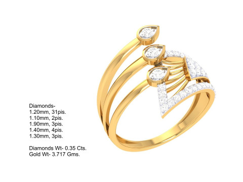 Printable 3D jewelry model of Lady diamond ring Modèle 3D