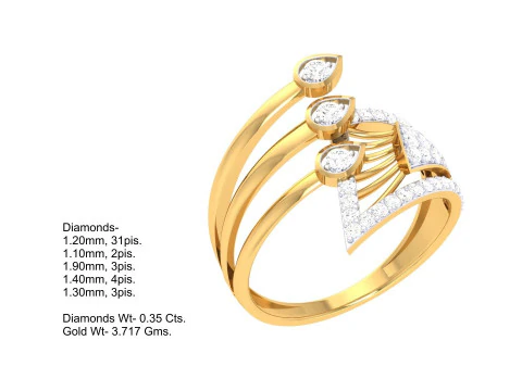Printable 3D jewelry model of Lady diamond ring 3D Model
