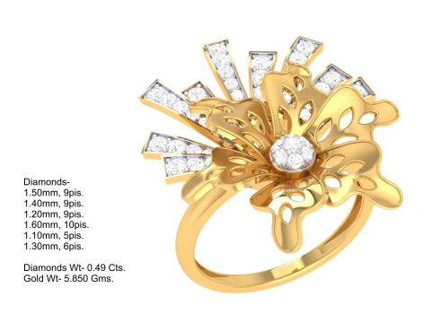 Printable 3D jewelry model of Lady diamond ring 3D Model